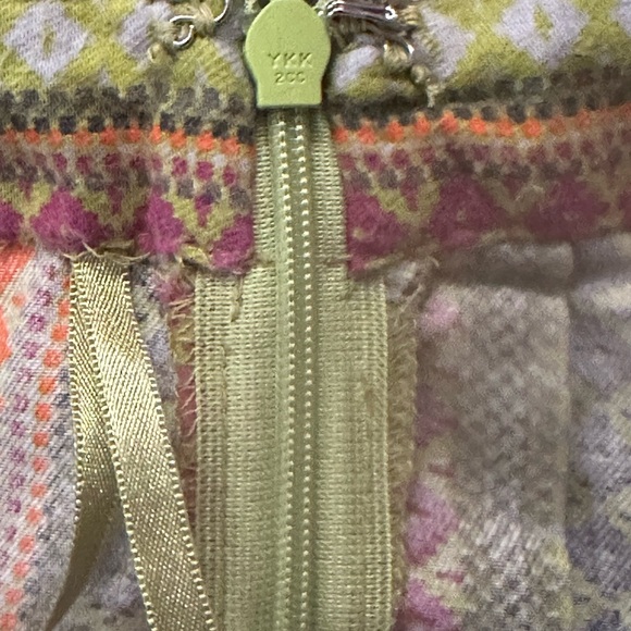 Rare Free People Vintage Deadstock Striped A-line Skirt NWT NOS Sz 12 Chartreuse - Picture 10 of 16